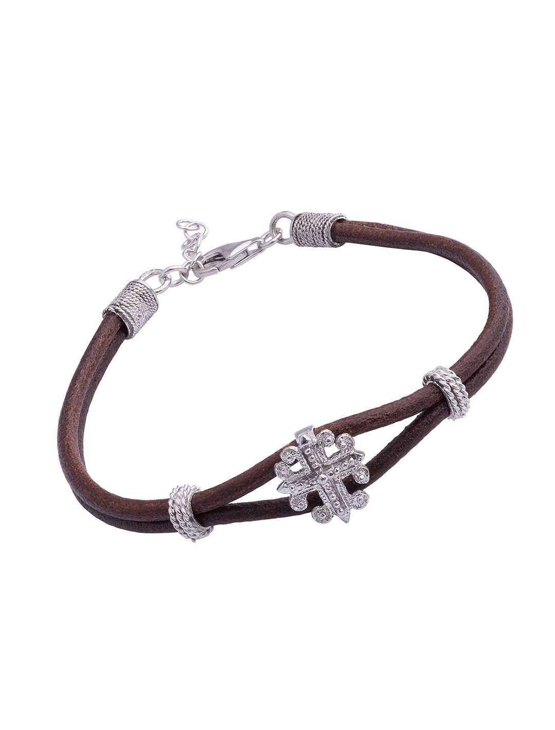 Bracciale croce Excalibur marrone