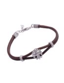 Bracciale croce Excalibur marrone