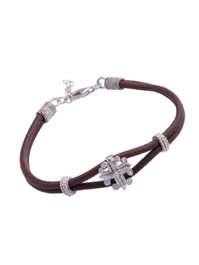 Bracciale croce Excalibur marrone