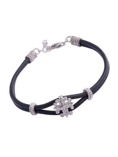 Bracciale croce Excalibur nero