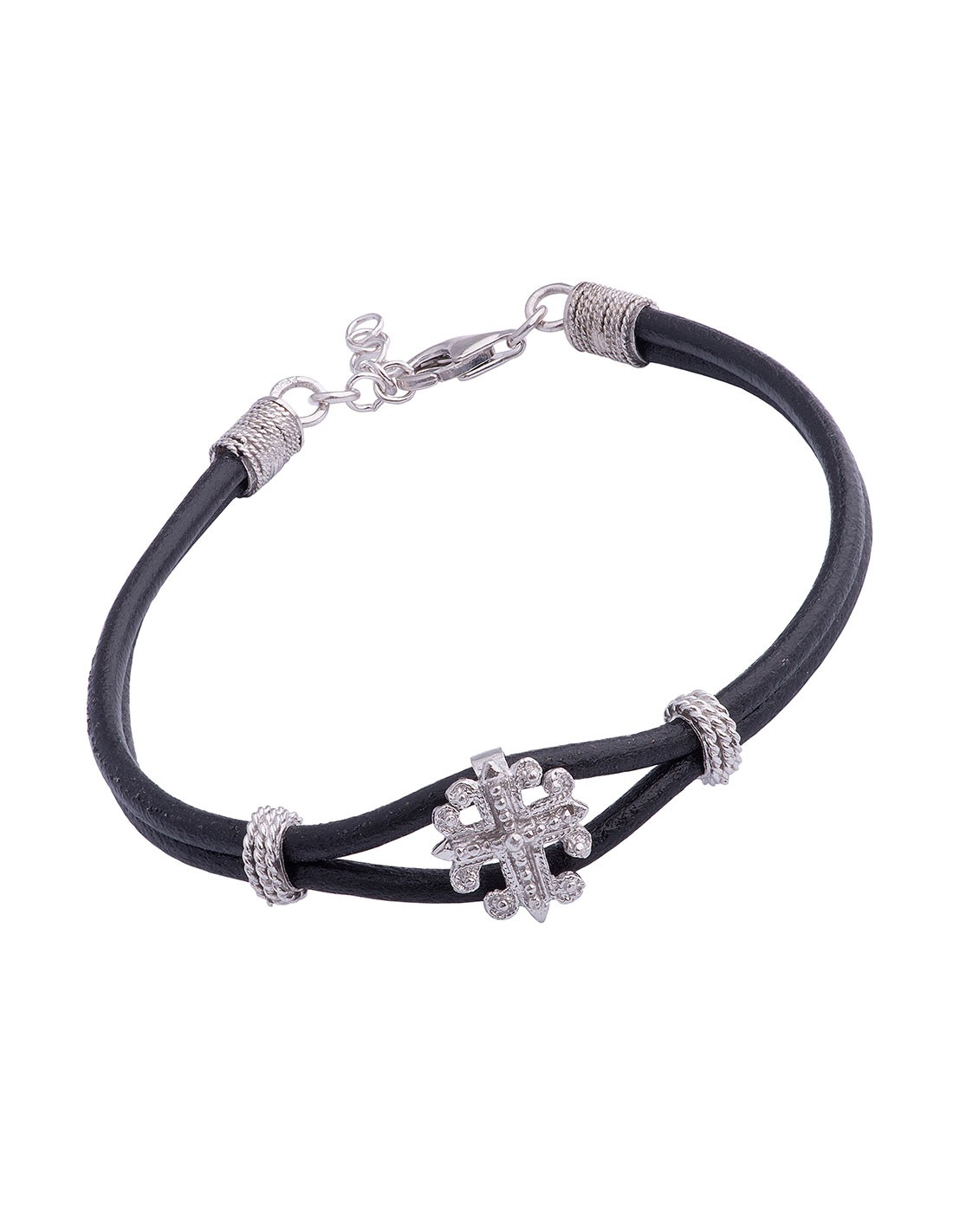 Bracciale croce Excalibur nero