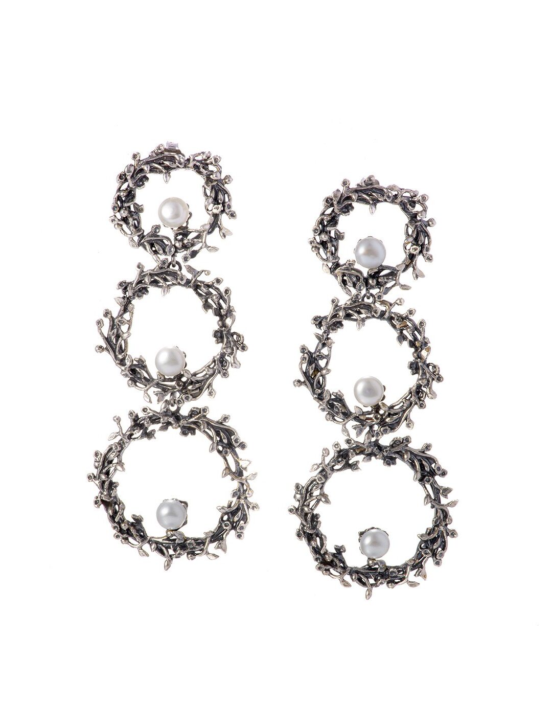 Orecchini pendenti Albero della Vita e perline