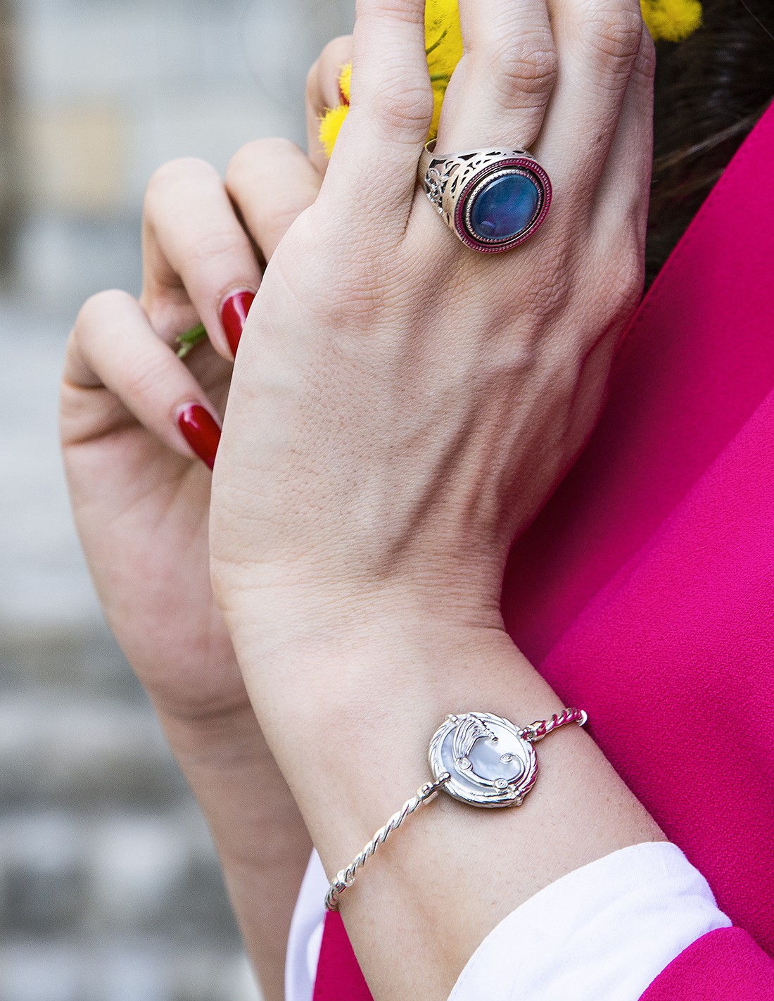 Bracciale Drago torchon argento