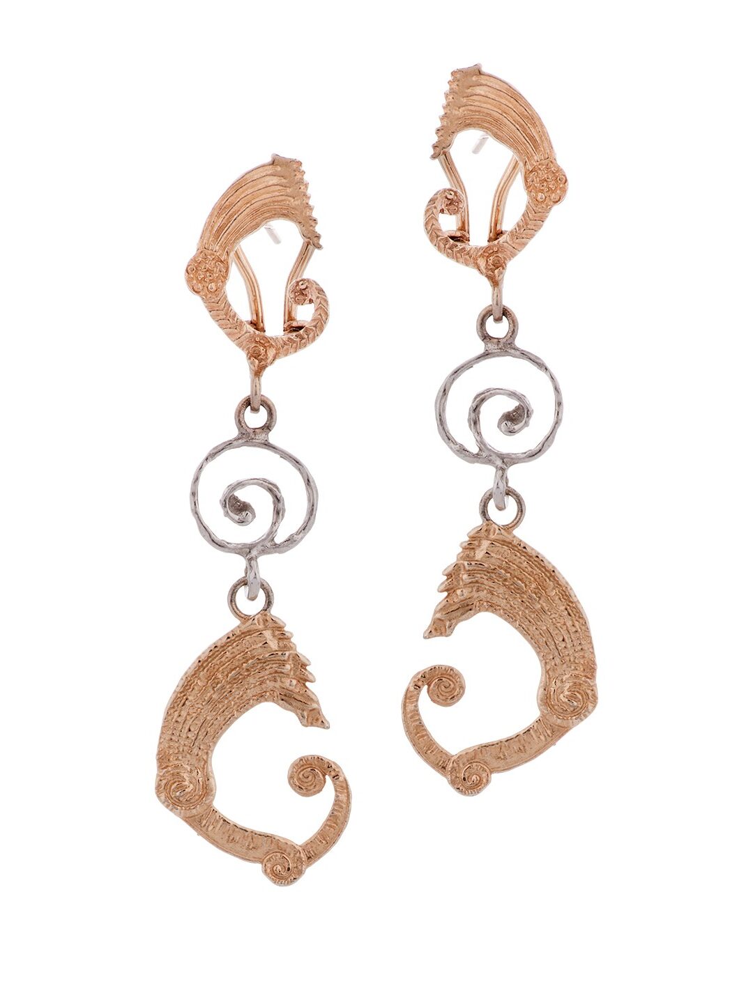 Orecchini draghi e spirale rosé