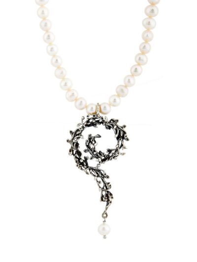 Collana Spirale Liturgica Alberata e perla pendente