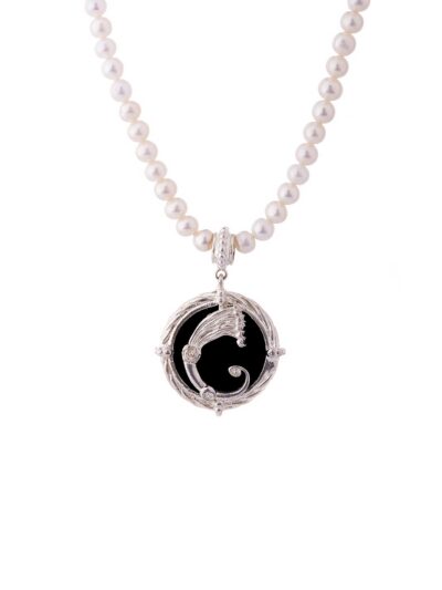 Collana perle e Drago nero