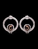 Orecchini Doppio cerchio drago Neri