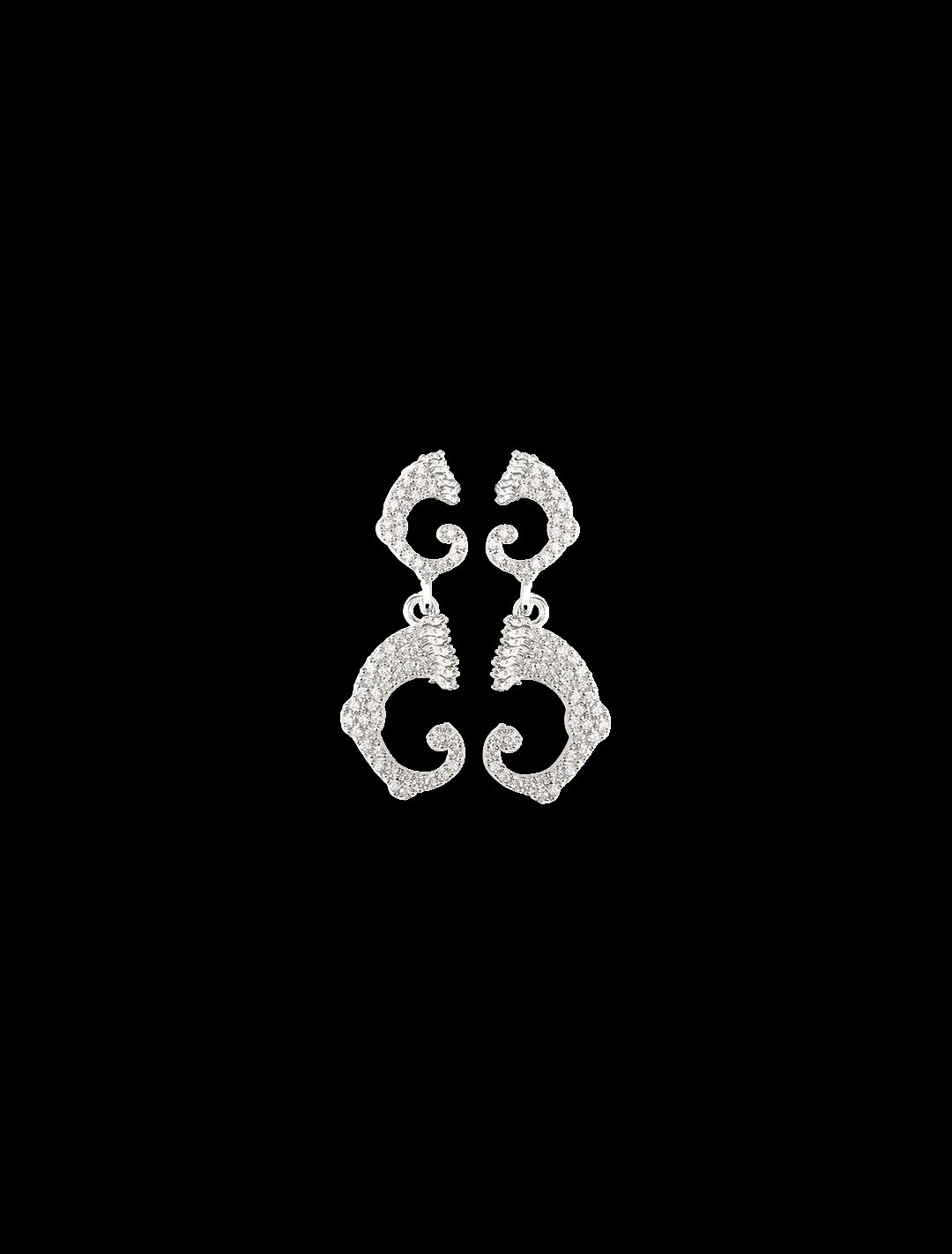 Orecchini Draghi e zirconi doppi