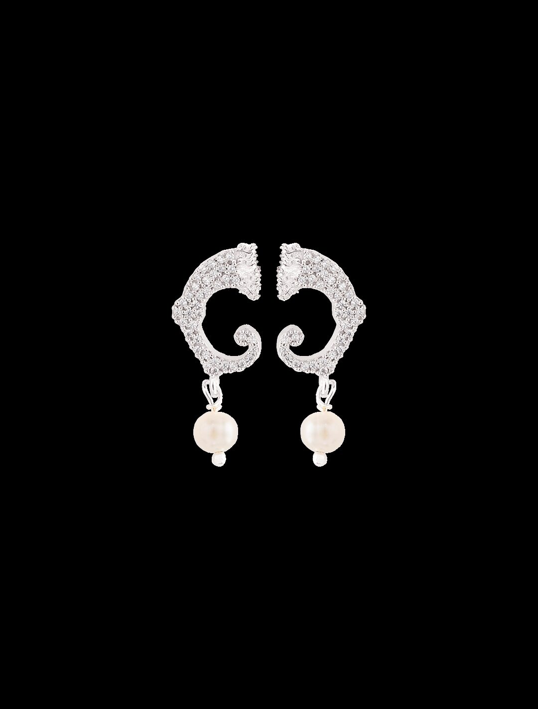 Orecchini Drago zirconi e perle