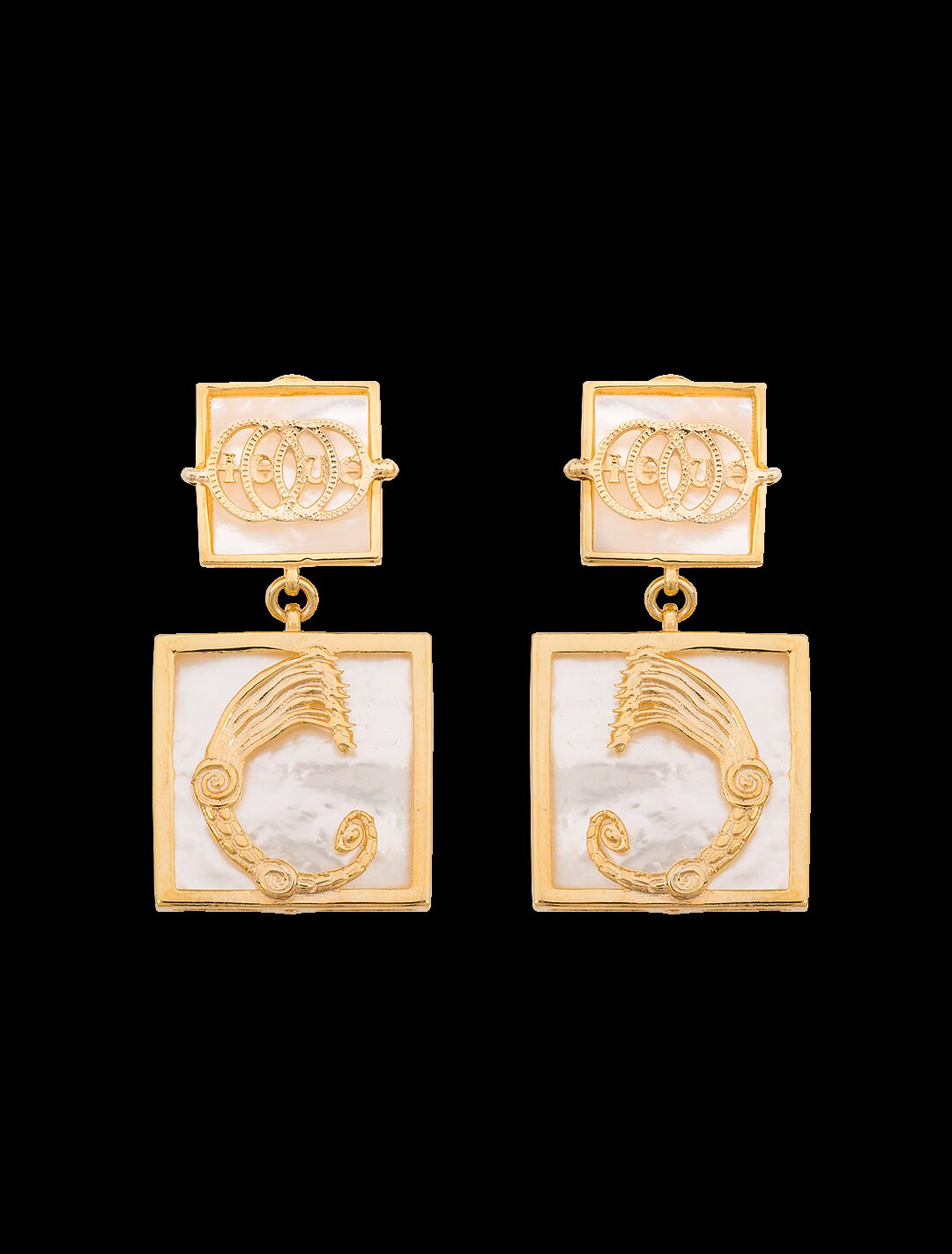 Orecchini Figurarum quadrati small dorati