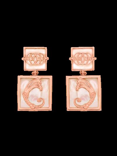 Orecchini Figurarum quadrati small rosé