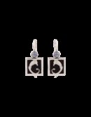 Orecchini Drago quadretti neri e perline