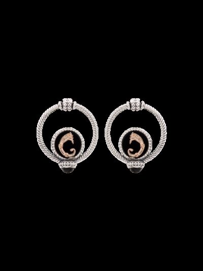 Orecchini Doppio cerchio drago Neri small