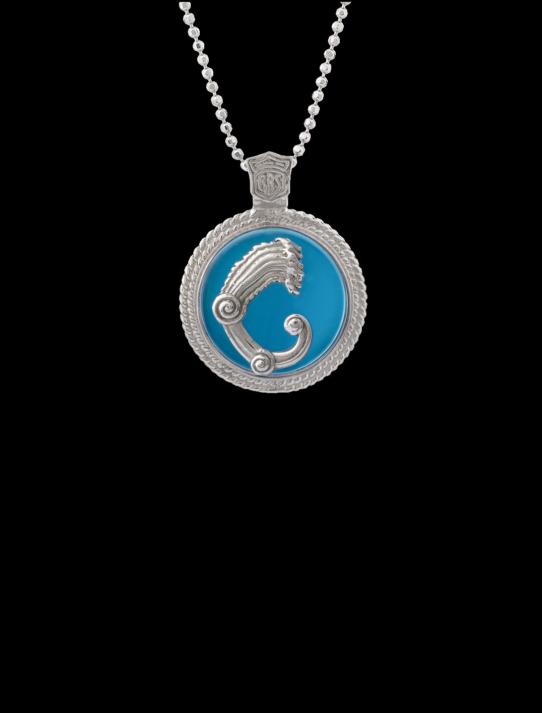 Ciondolo Drago medal celeste