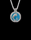 Ciondolo Drago medal celeste