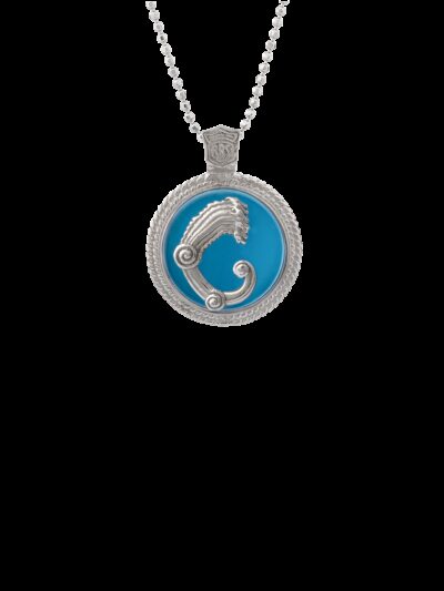 Ciondolo Drago medal celeste