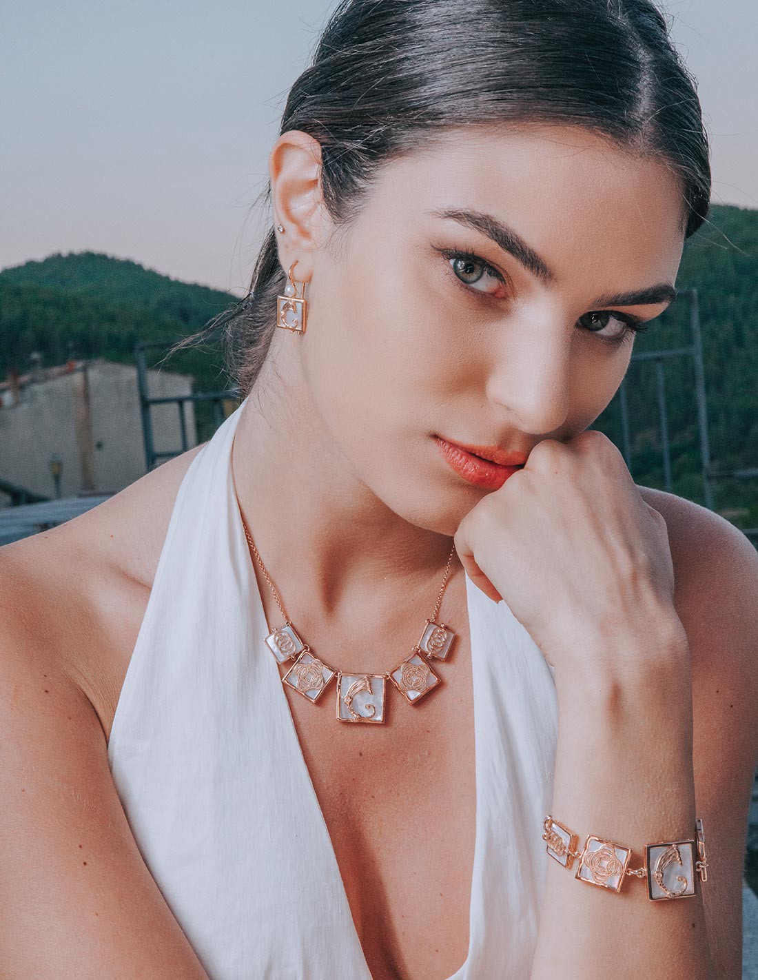 Orecchini Drago quadretti e perline