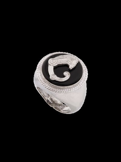 Anello Drago nero bombato