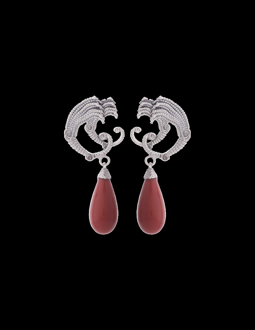 Orecchini gocce di drago corallo