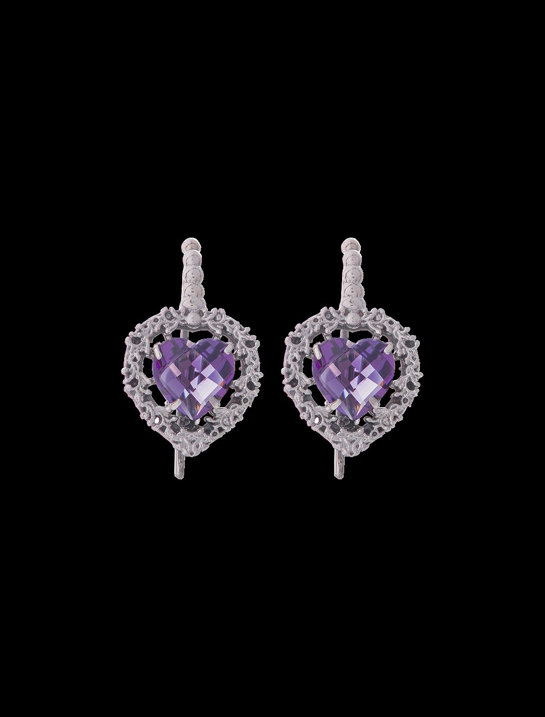 Orecchini Cuore nel Cuore viola