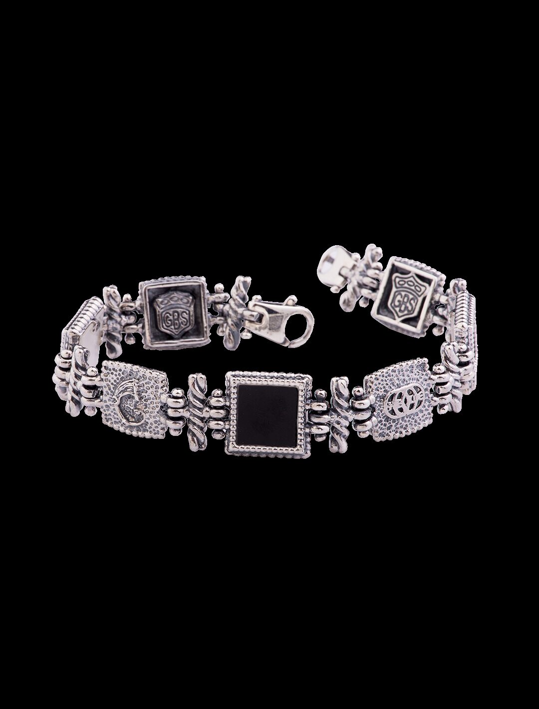 Bracciale intrecci di figure nero