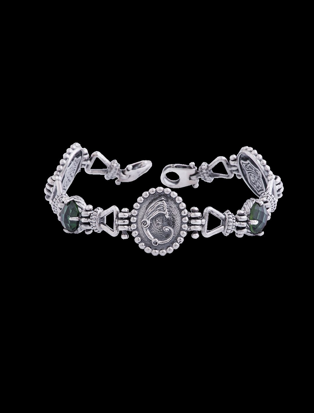 Bracciale intrecci di figure verde