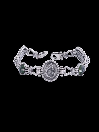 Bracciale intrecci di figure verde