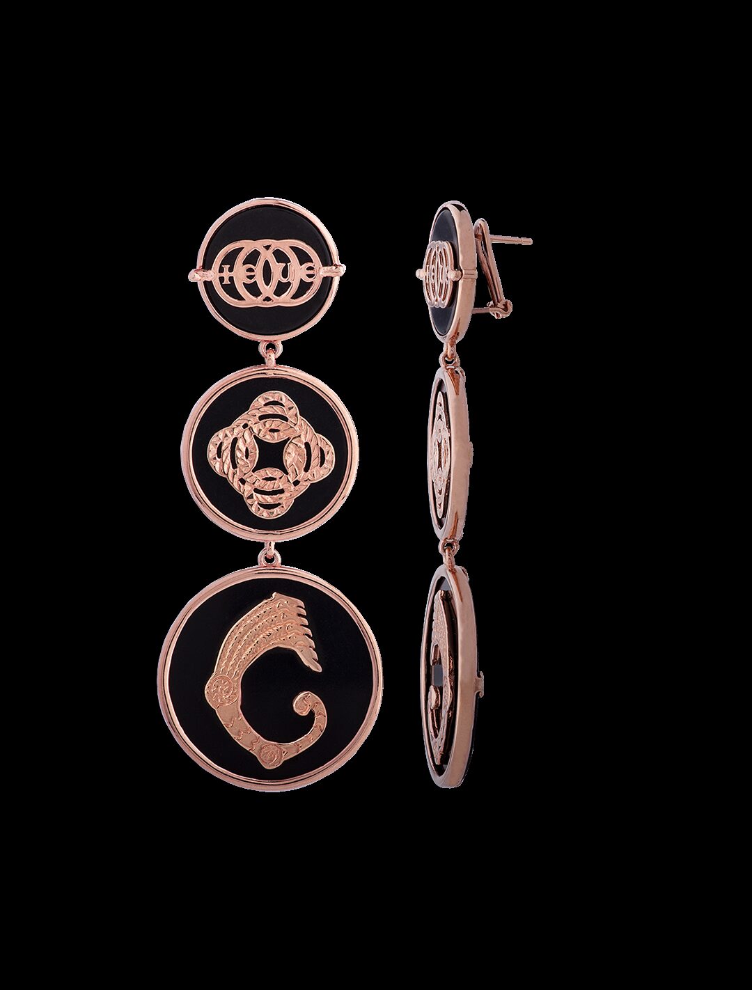 Orecchini Figurarum neri rosè