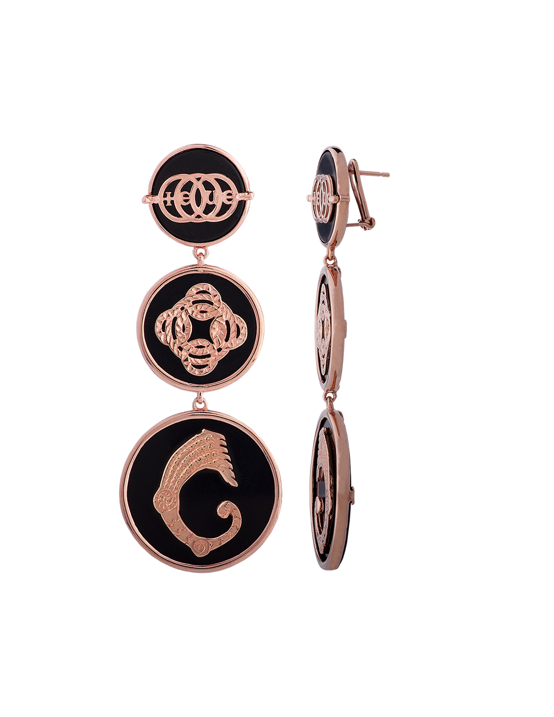 Orecchini Figurarum neri rosè