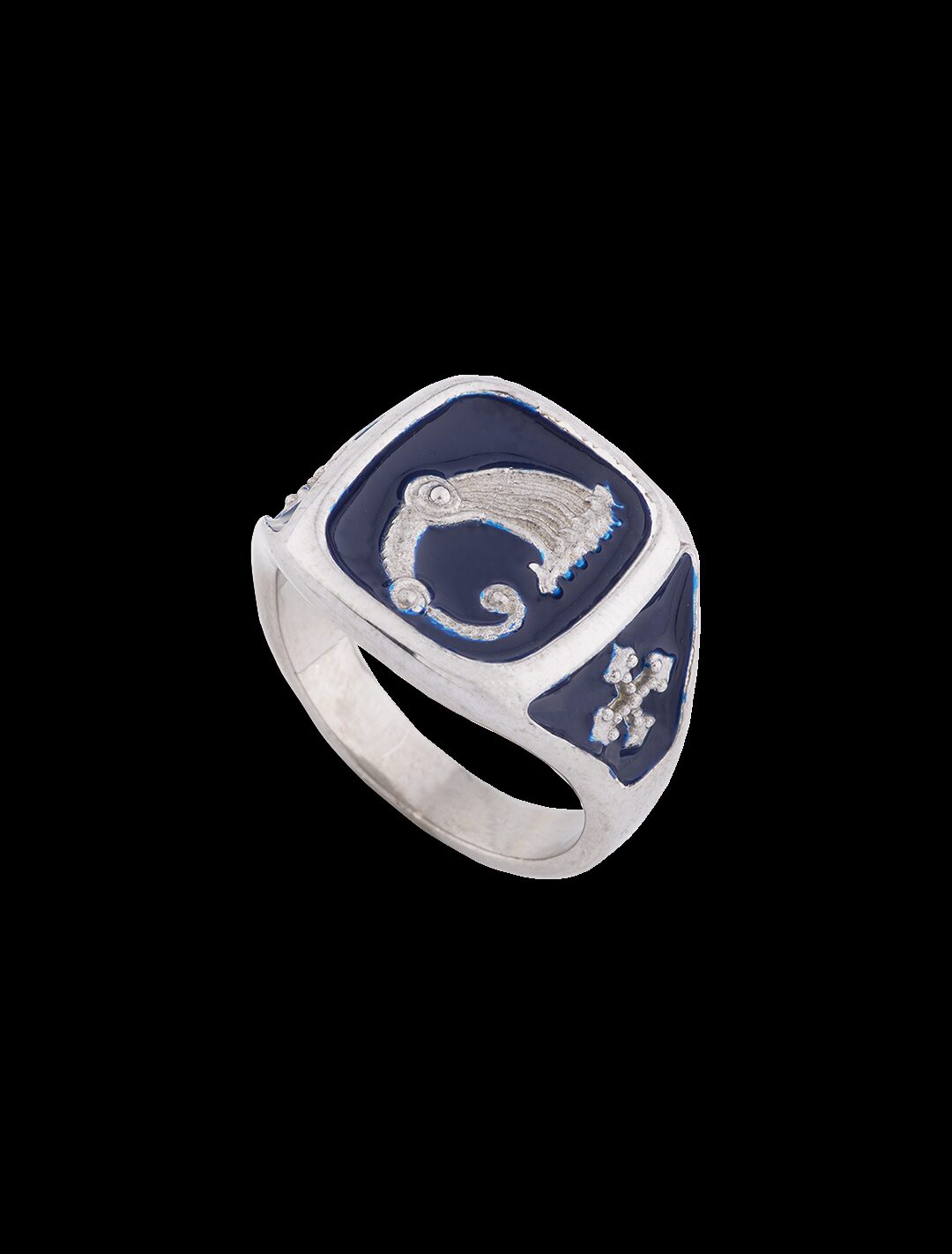 Anello Drago Excalibur blu