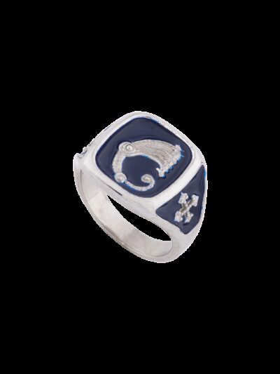 Anello Drago Excalibur blu