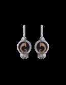 Orecchini Drago cerchietti cabochon neri