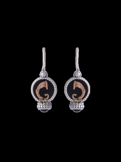 Orecchini Drago cerchietti cabochon neri