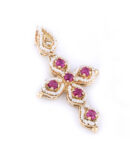 Croce gocce hollywoodiane con rubini