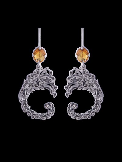 Orecchini Drago alberato giallo