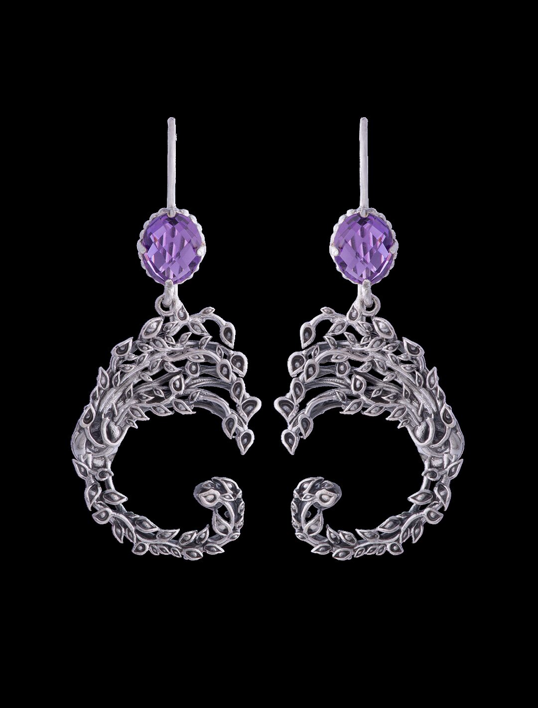 Orecchini Drago alberato viola
