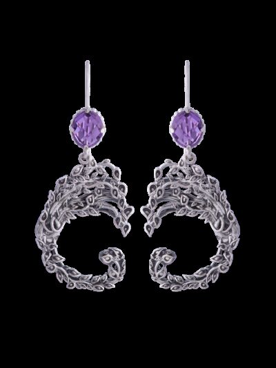 Orecchini Drago alberato viola