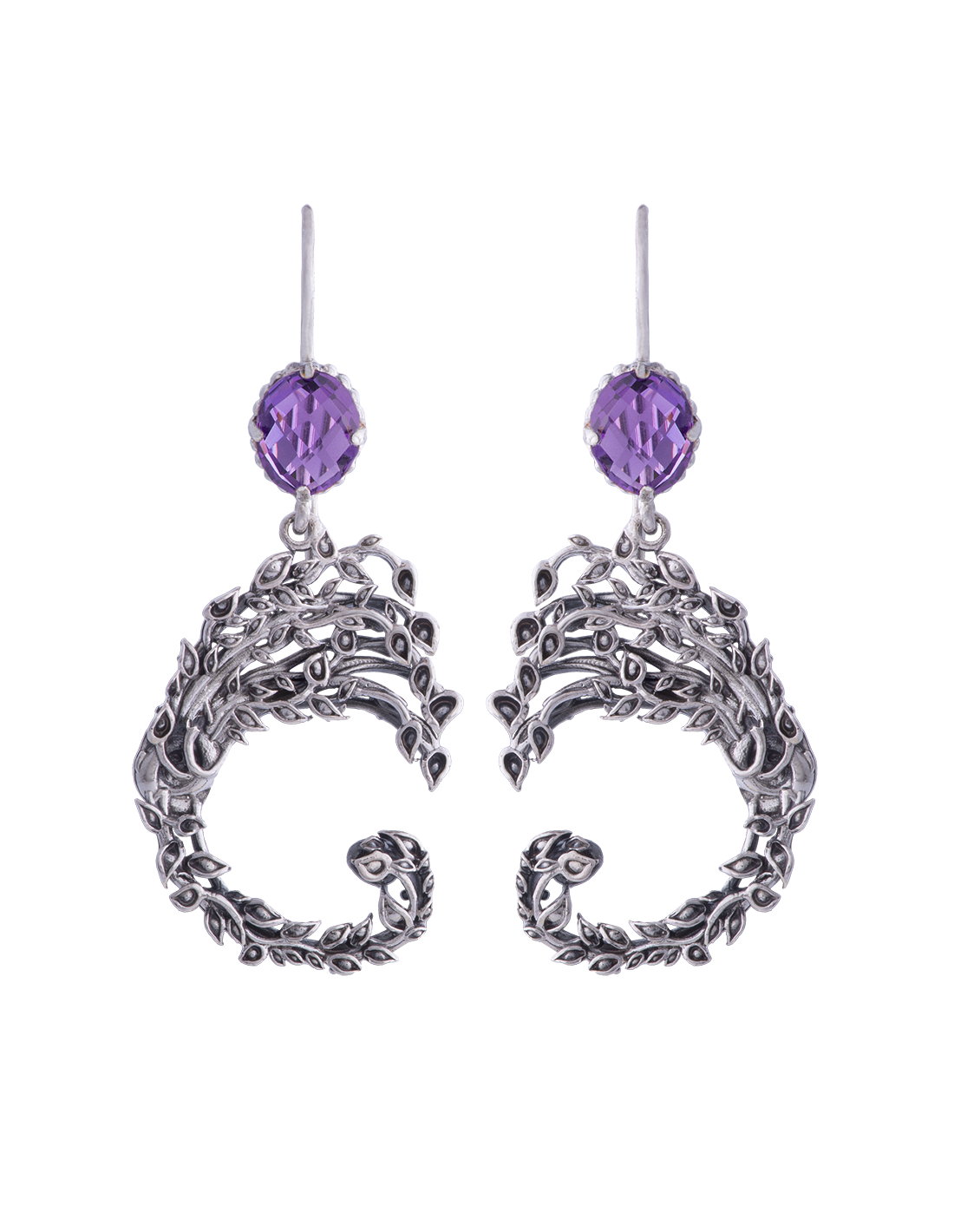 Orecchini Drago alberato viola