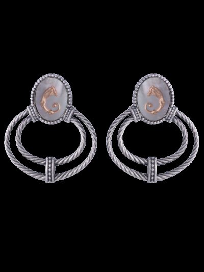 Orecchini Doppio torchon drago madre perla