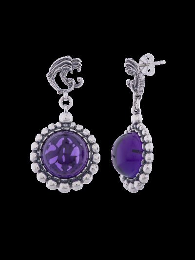 Orecchini Drago e cabochon argento