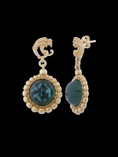 Orecchini cabochon dorati