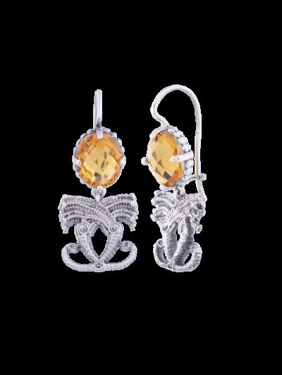 Orecchini abbraccio di draghetti argento