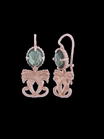Orecchini abbraccio di draghetti rosè