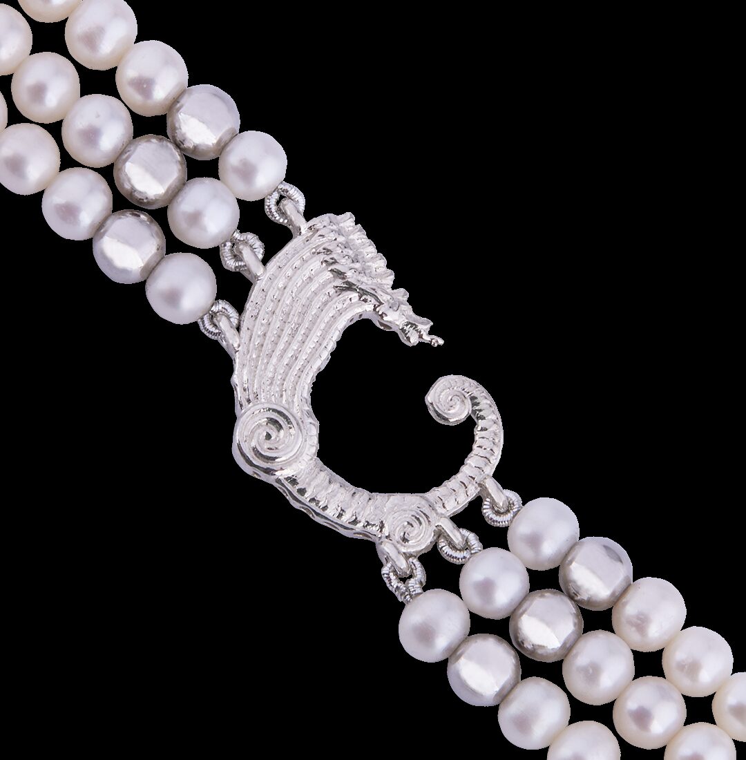 Bracciale a tre fili perle e drago