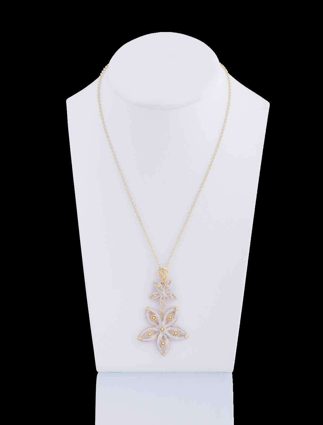 Ciondolo Royale polvere di perle doppio