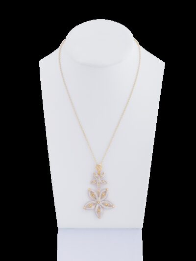 Ciondolo Royale polvere di perle doppio