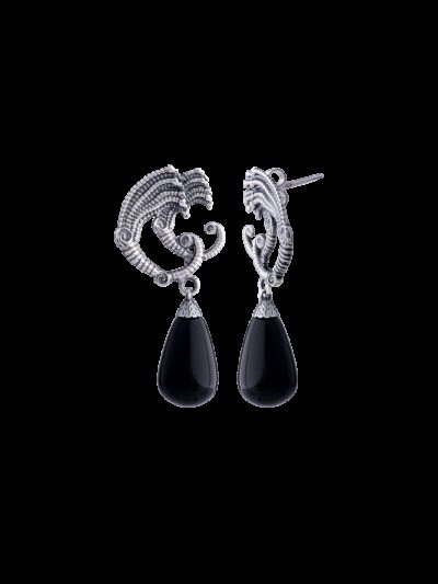 Orecchini gocce di drago neri