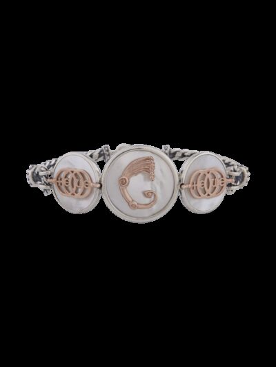 Bracciale Drago e cerchi bianco