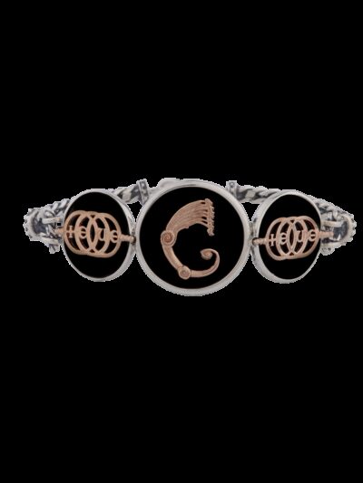 Bracciale Drago e cerchi nero