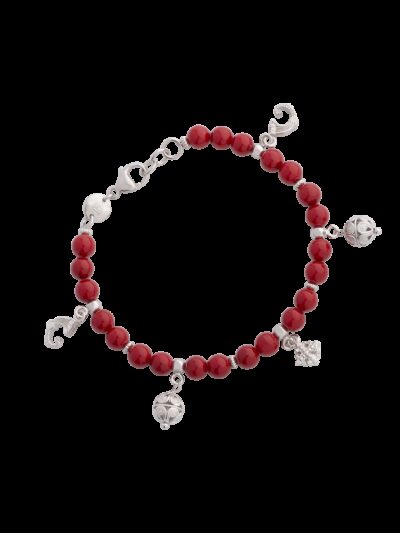 Bracciale agate rosse charm